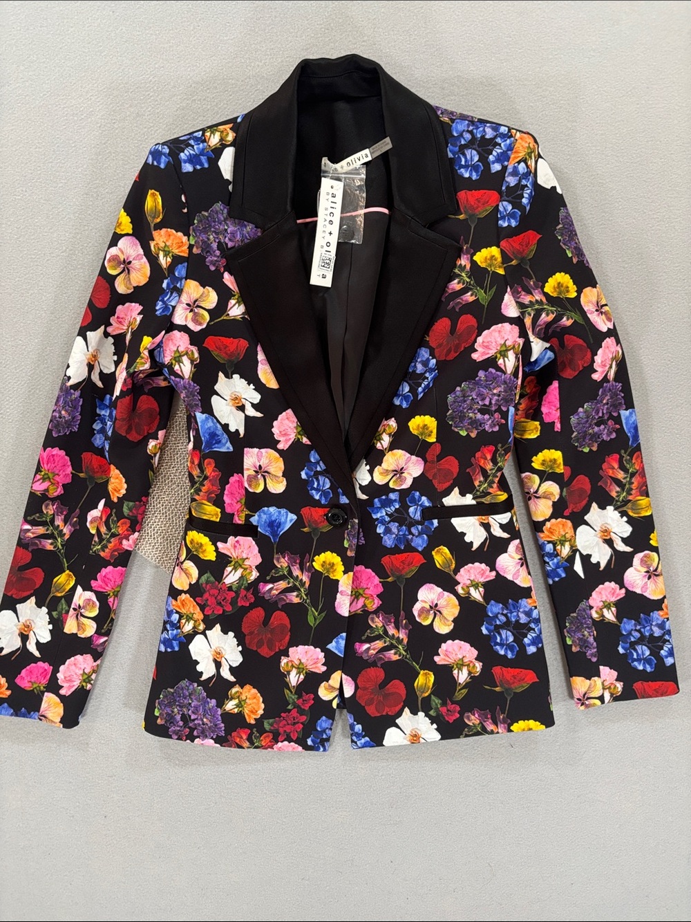 Alice + Olivia Hundley floral one button blazer NWT 0